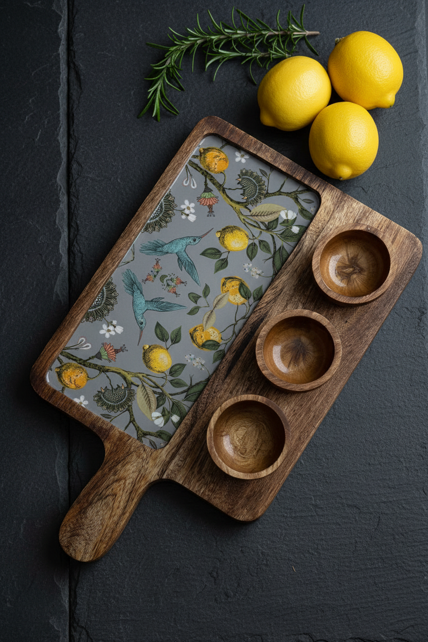 3 Bowl Serving Board