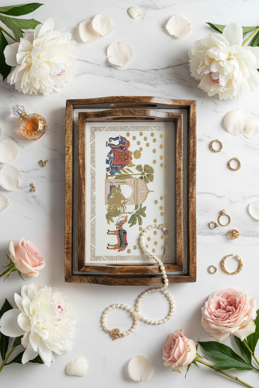 Majestic Royal Wooden Tray (Set of 2)