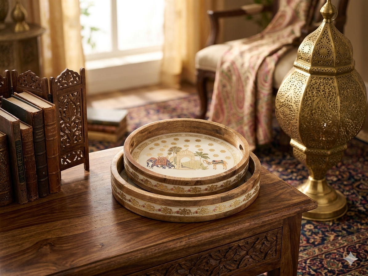 Majestic Round Wooden Tray