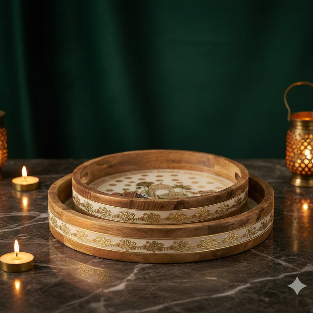 Majestic Round Wooden Tray
