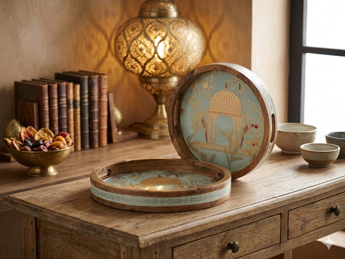 Majestic Round Wooden Tray