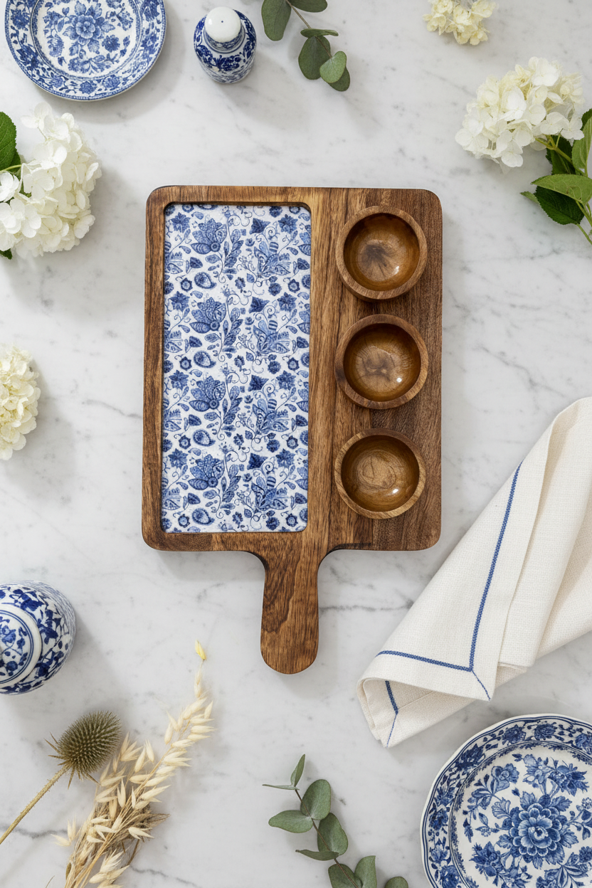 3 Bowl Serving Board