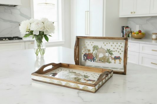 Majestic Royal Wooden Tray (Set of 2)